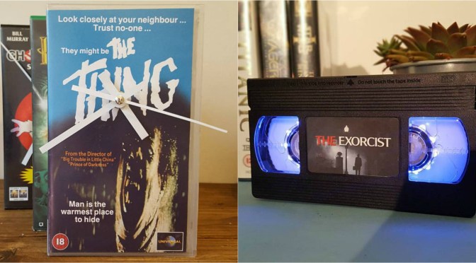 Horror VHS Lamps and Clocks Are a Retro Decor Dream