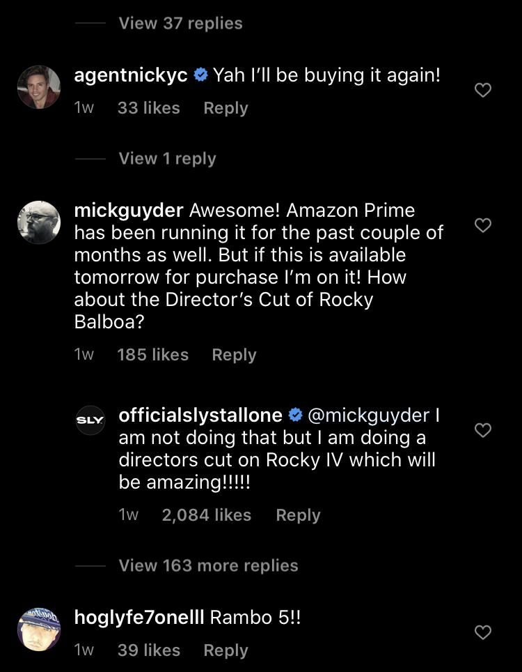 SYLVESTER STALLONE CONFIRMS A DIRECTOR'S CUT OF ROCKY IV IN THE WORKS